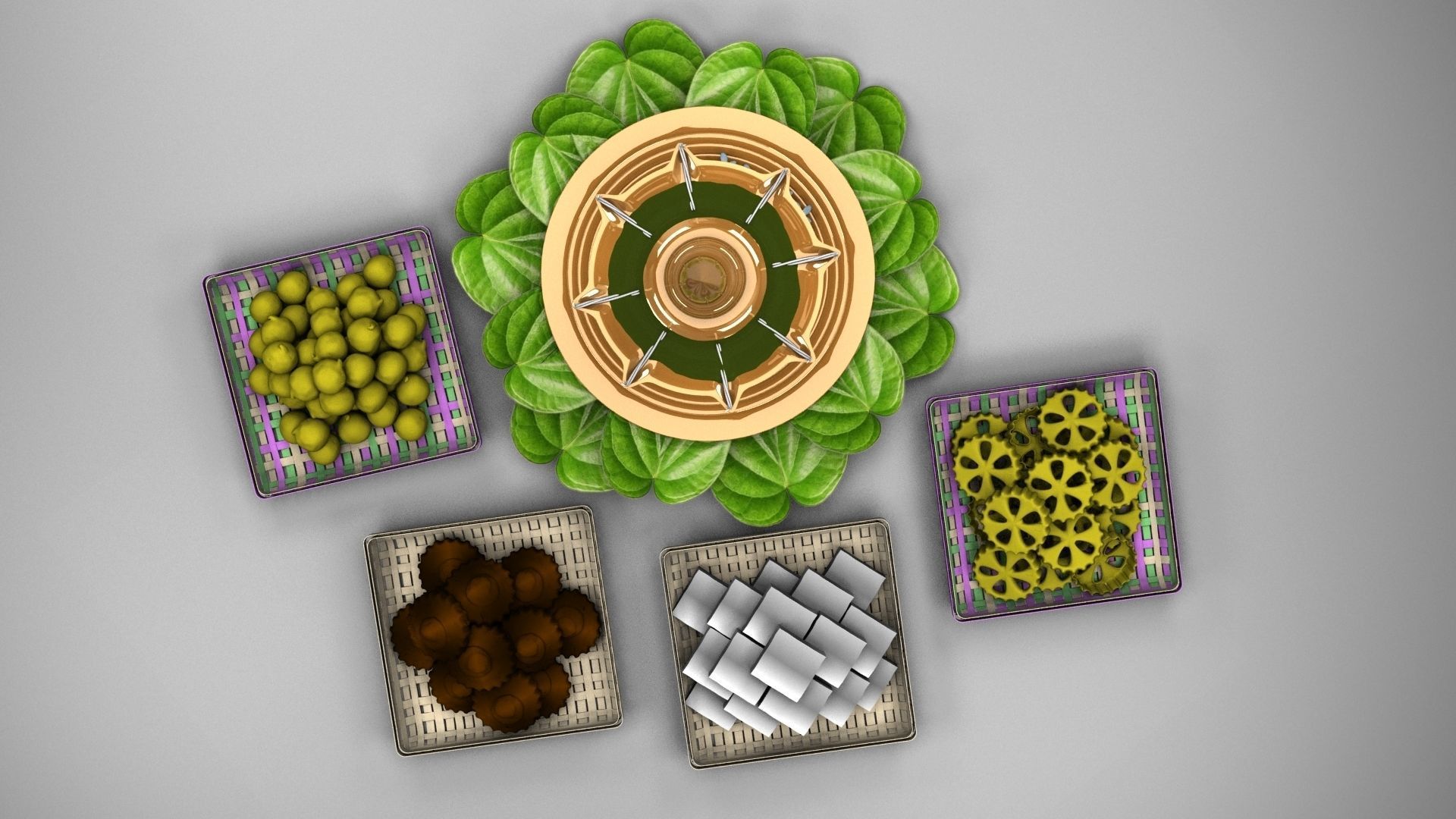 Sinhala and Tamil new year food table 3D model | CGTrader
