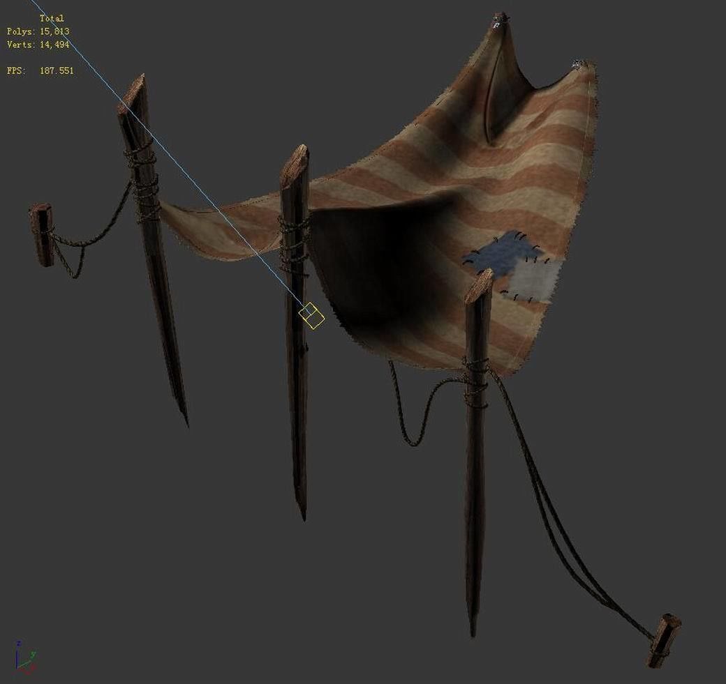 Death Desert - Tent Top 01 3D model_4
