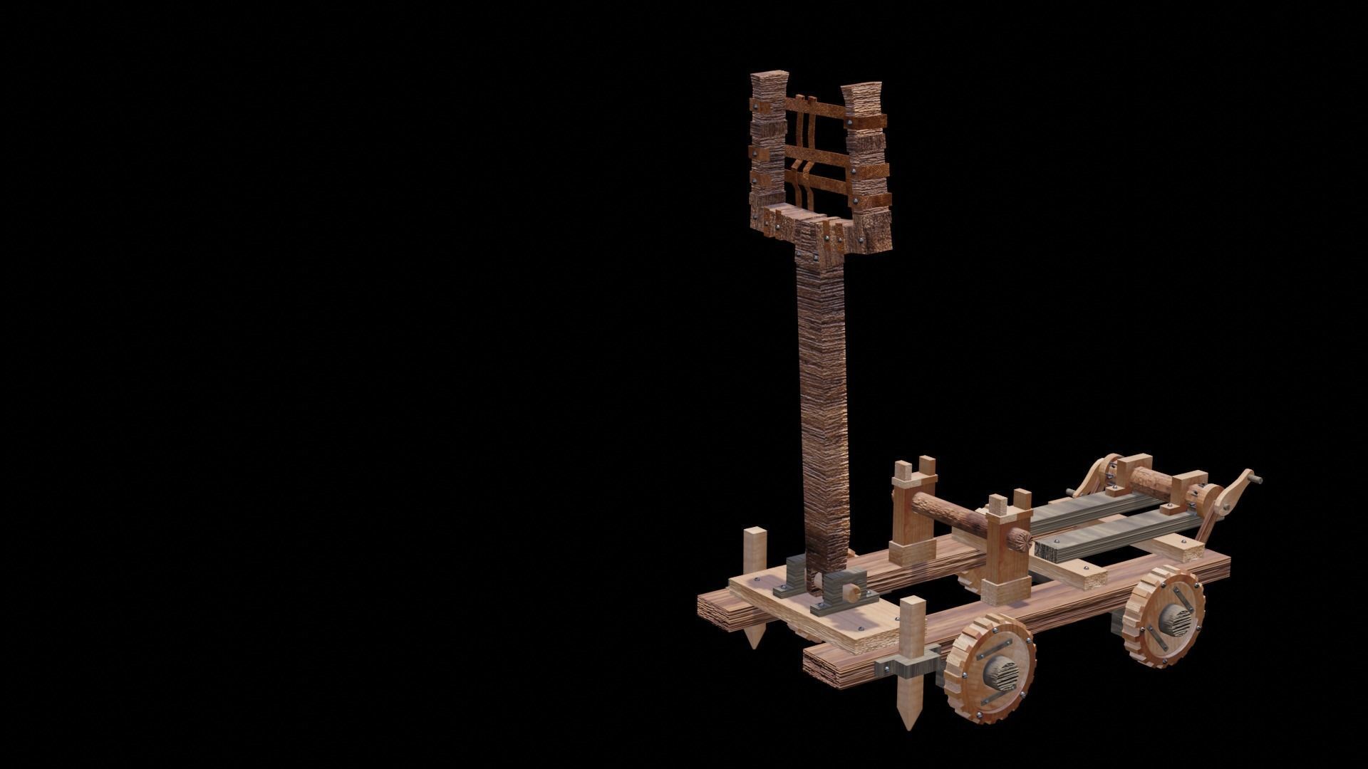 Animated Toy Catapult 3D model_2