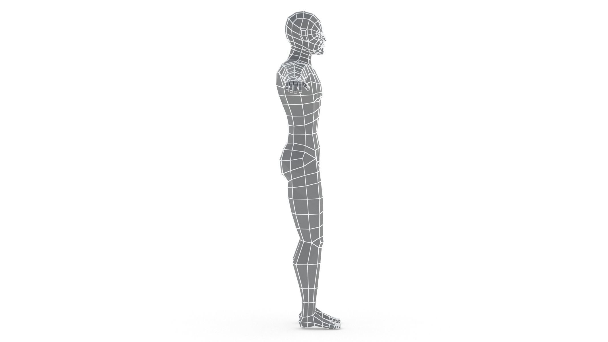 Low Poly Base Mesh Female - Male 3D model_7