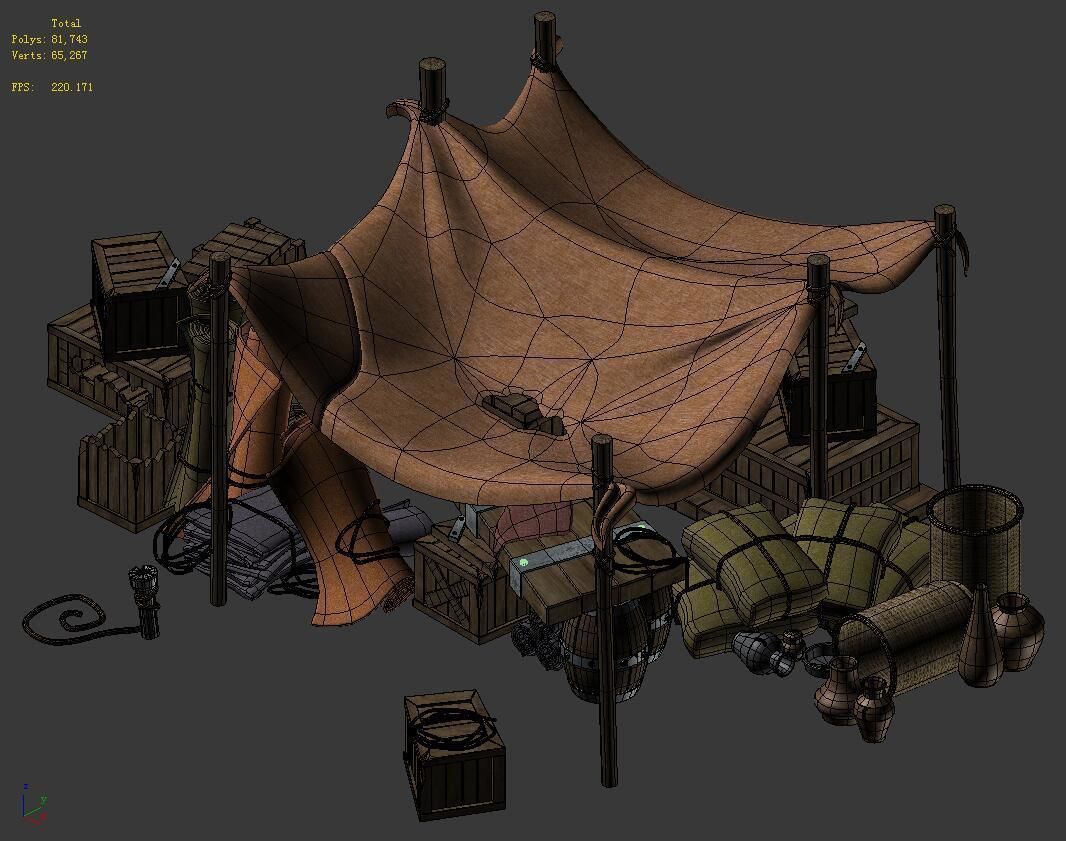 Death Desert - Tent Top 05 3D model_5