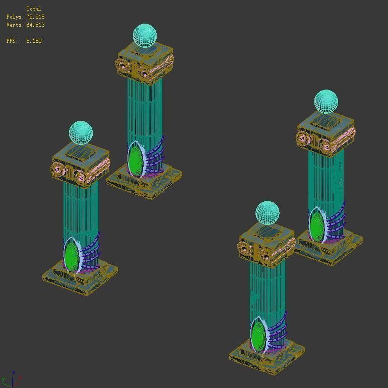 Endless sea - pillars 3D model_3