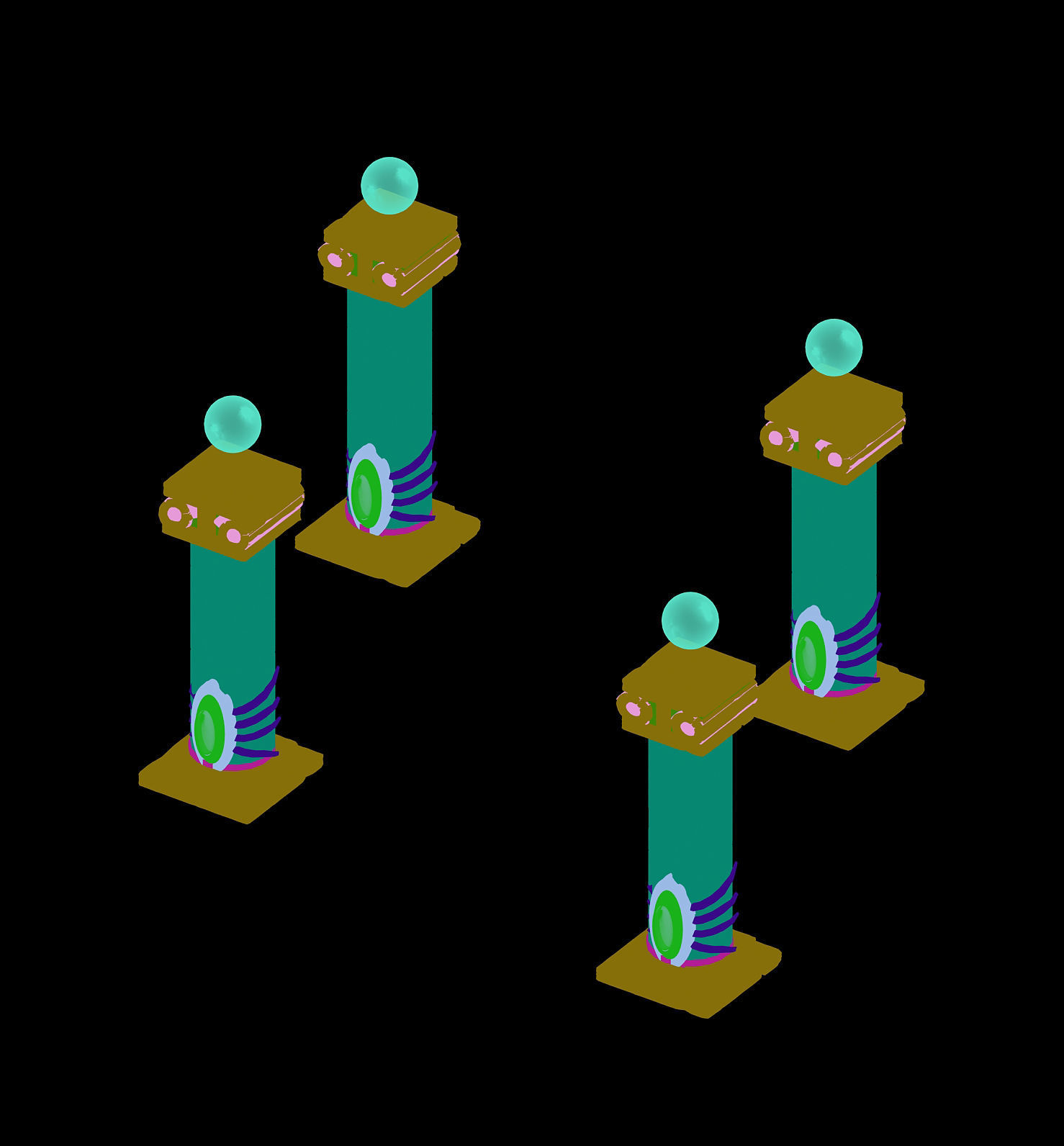 Endless sea - pillars 3D model_5