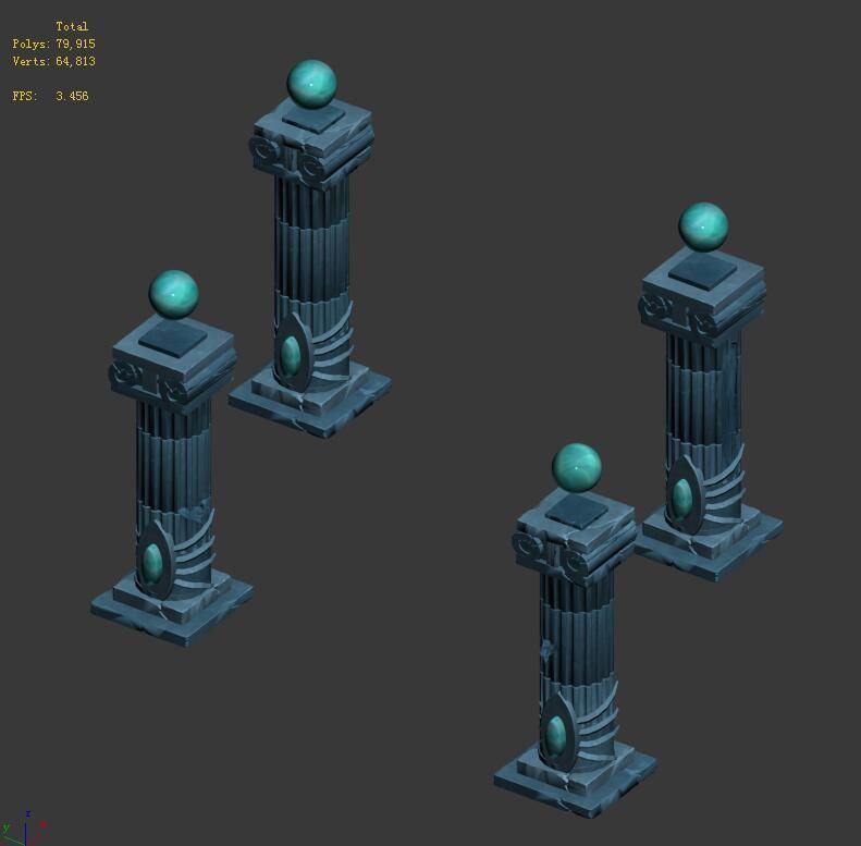 Endless sea - pillars 3D model_2