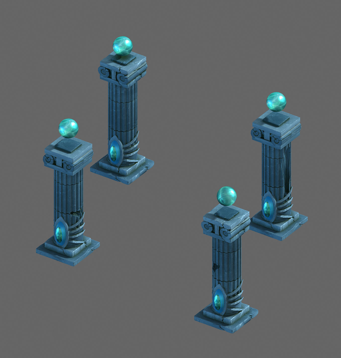 Endless sea - pillars 3D model_4