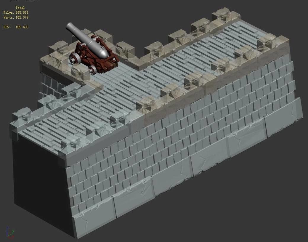 Xiangyang City - City Wall 01 3D model_4