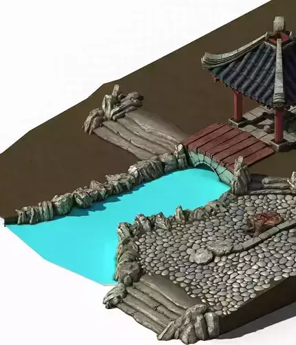 Xiangyang City - backyard pavilion 3D model