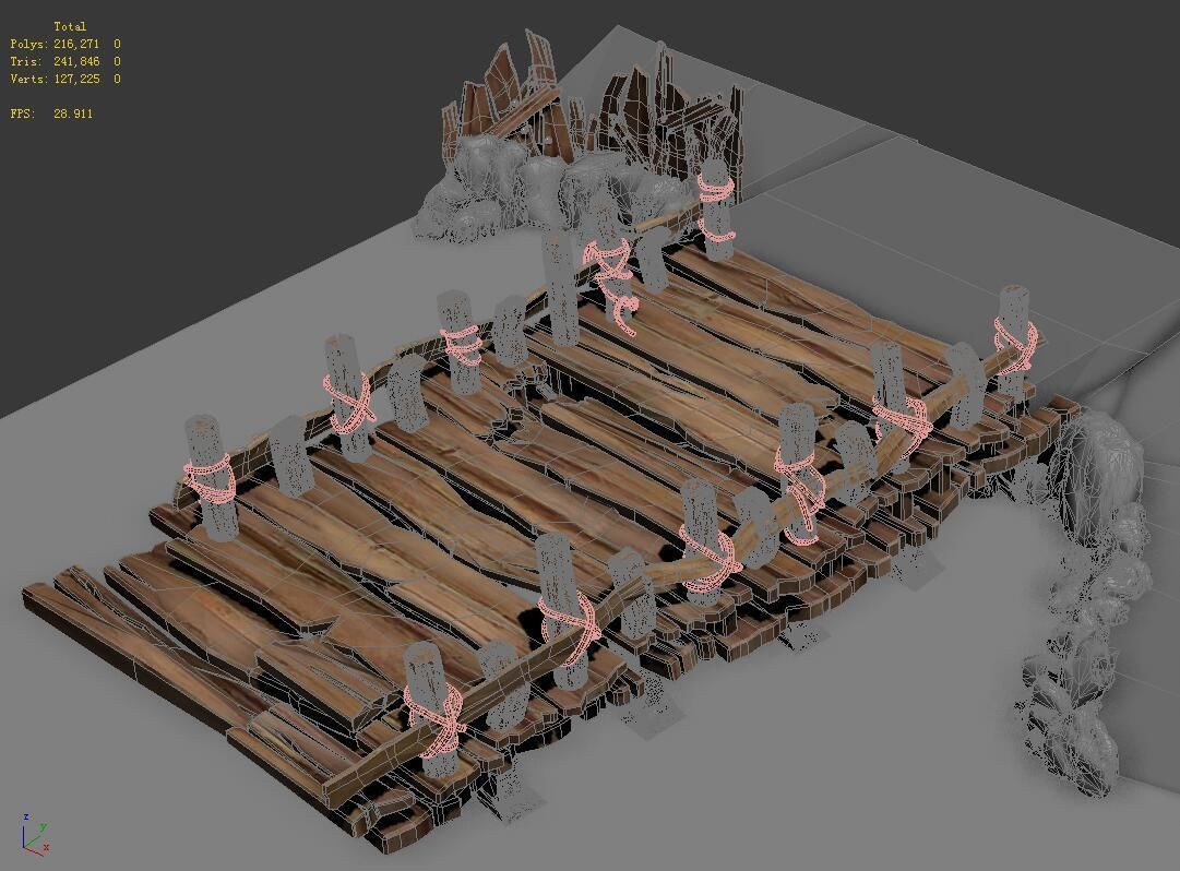 Xiangyang City - Wooden Bridge 01 3D model_4
