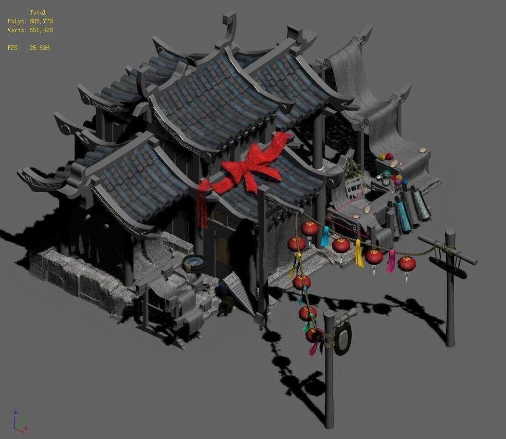 Xiangyang City - dyeing shop 01 3D model_3