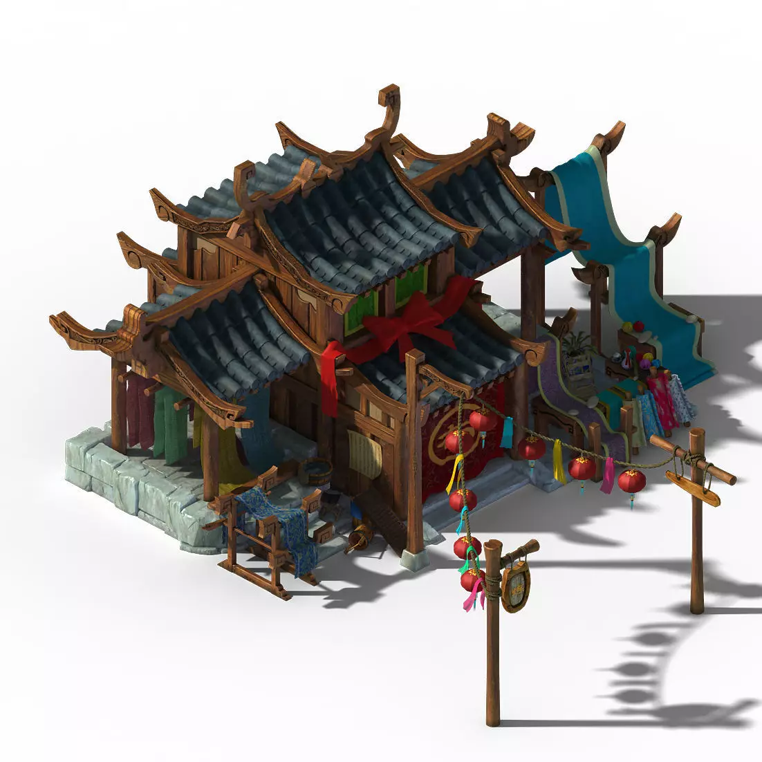 Xiangyang City - dyeing shop 01 3D model_0
