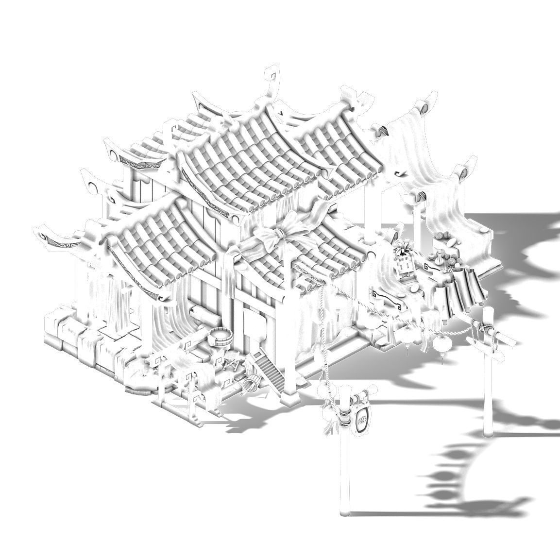 Xiangyang City - dyeing shop 01 3D model_1