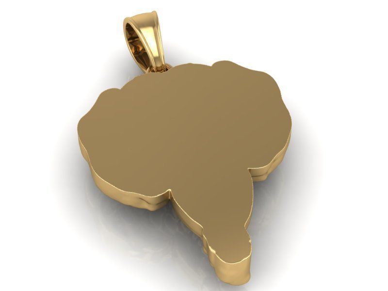 Head elephant pendant 3D print model_3