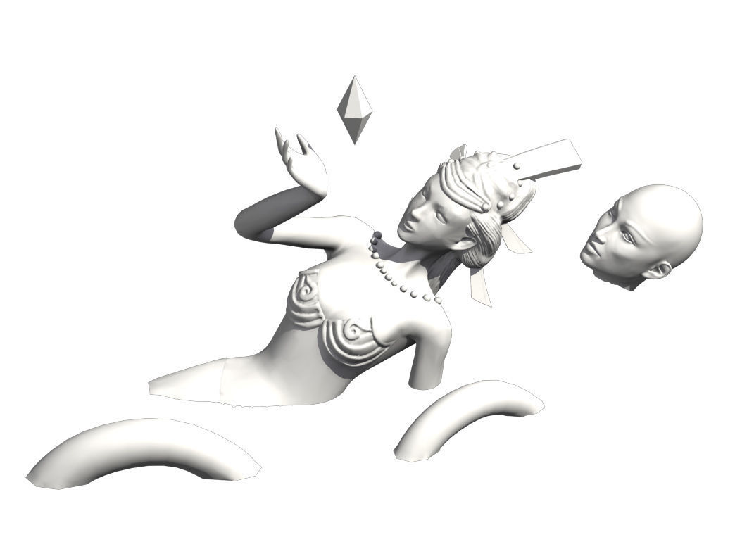 Xuanwu Lake - snake demon stone carving 3D model_3