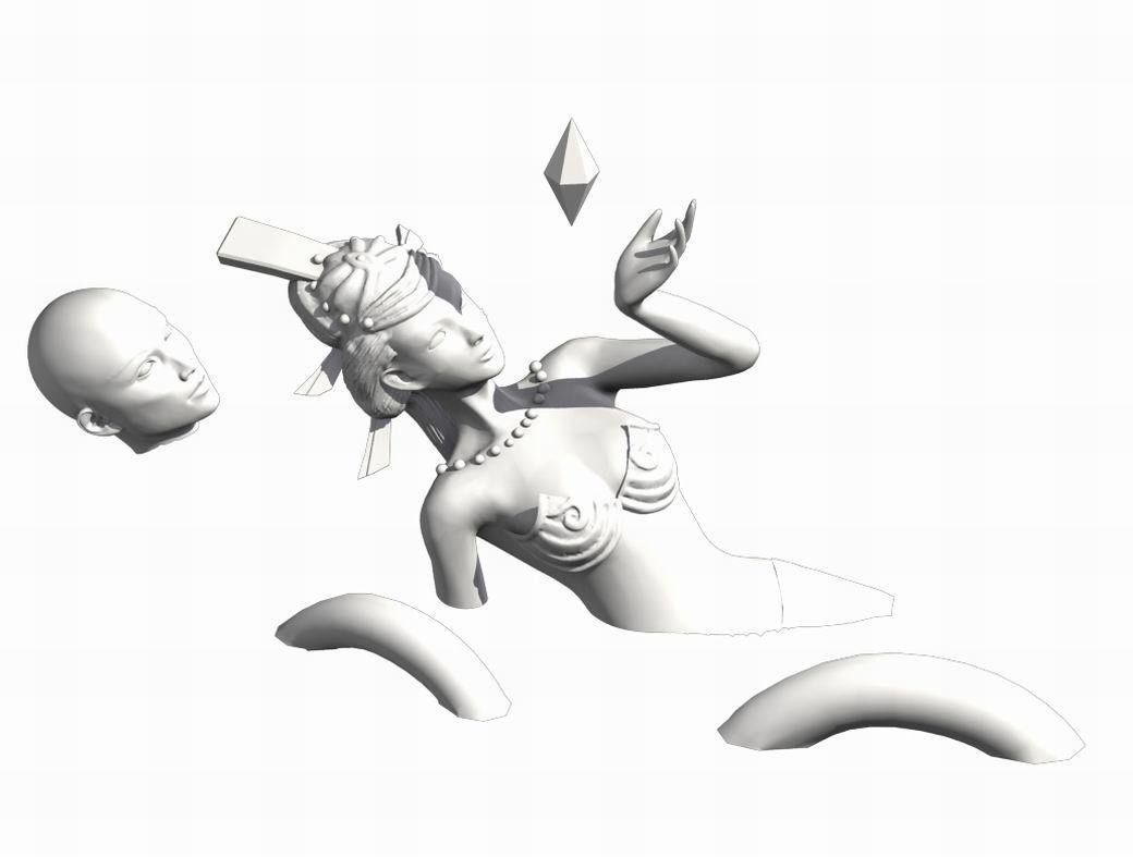 Xuanwu Lake - snake demon stone carving 3D model_2