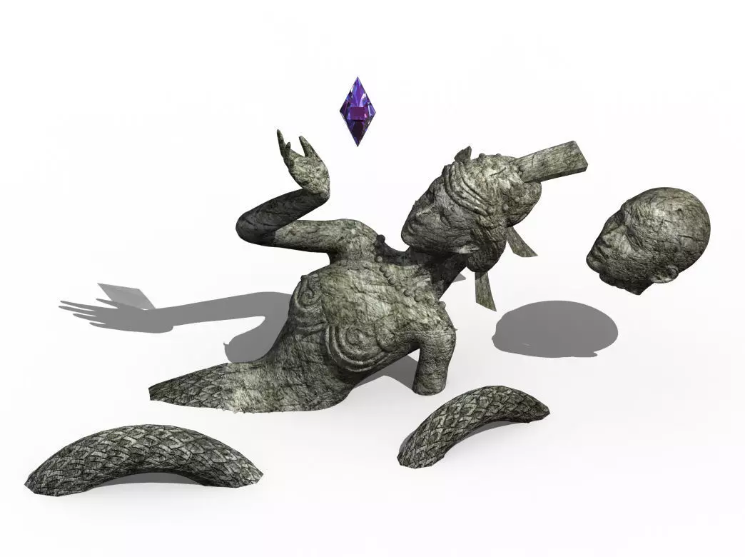 Xuanwu Lake - snake demon stone carving 3D model_0