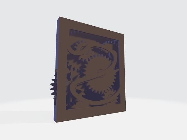 Gears 3D print model box with 3D print model
