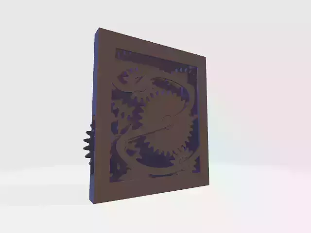 Gears 3D print model box with