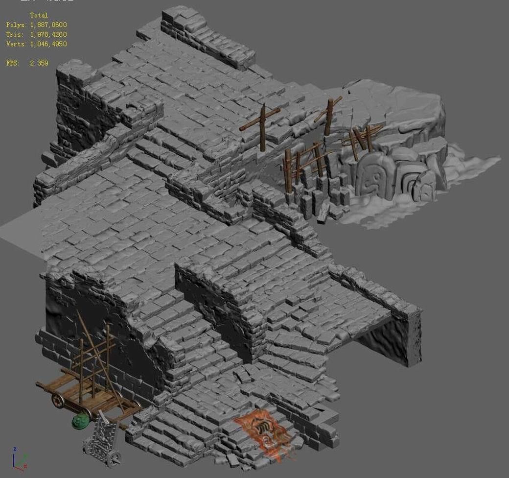 Yanmen off - the walls 3D model_3