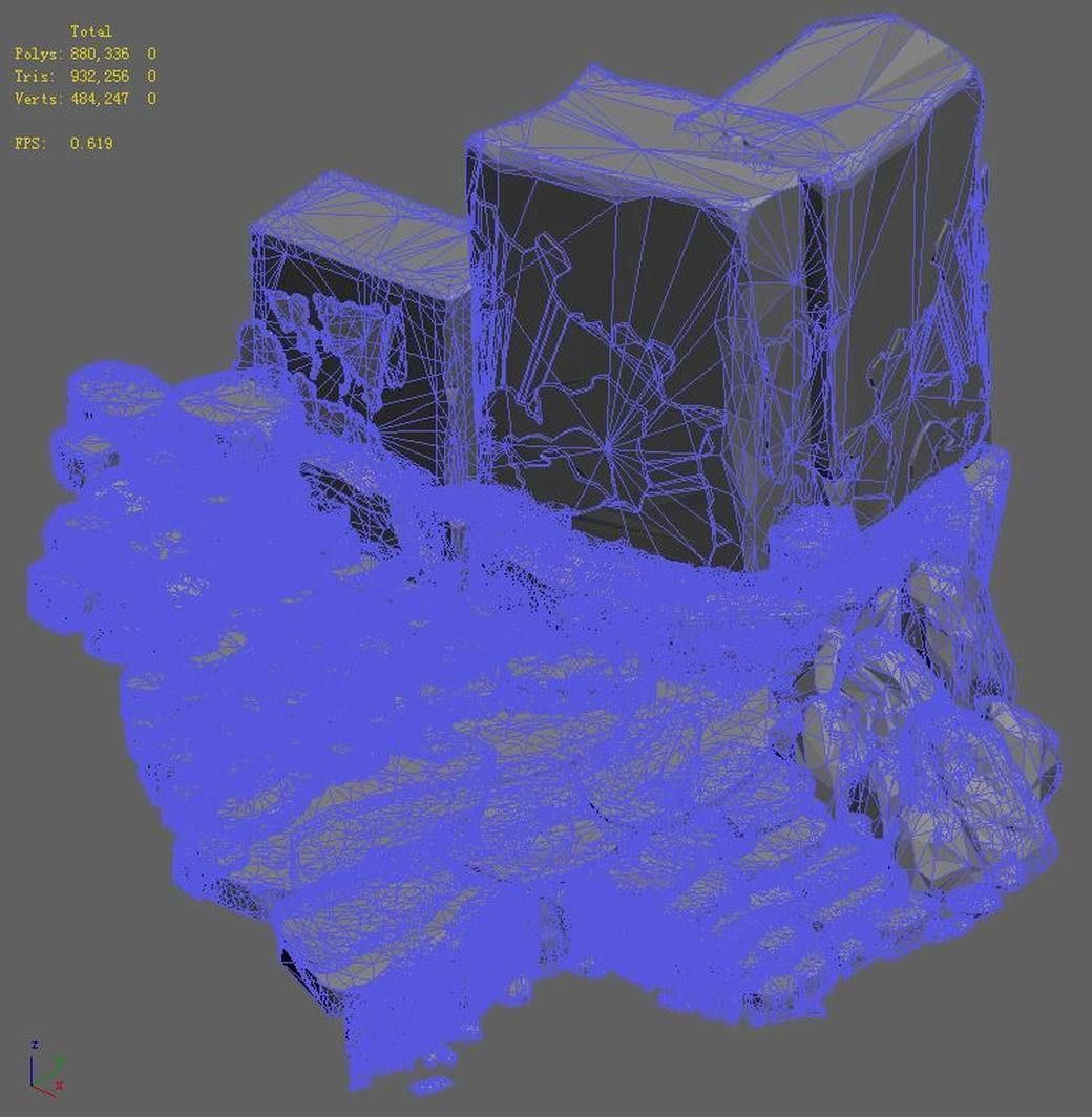 Yanmenguan - ancient frescoes 3D model_4