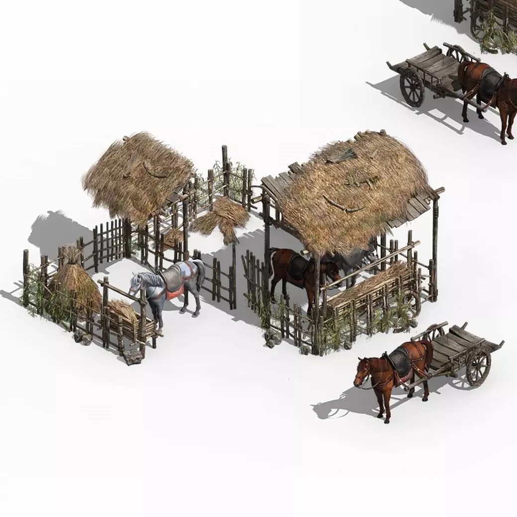 Horseback riding - Stables 04 3D model_0