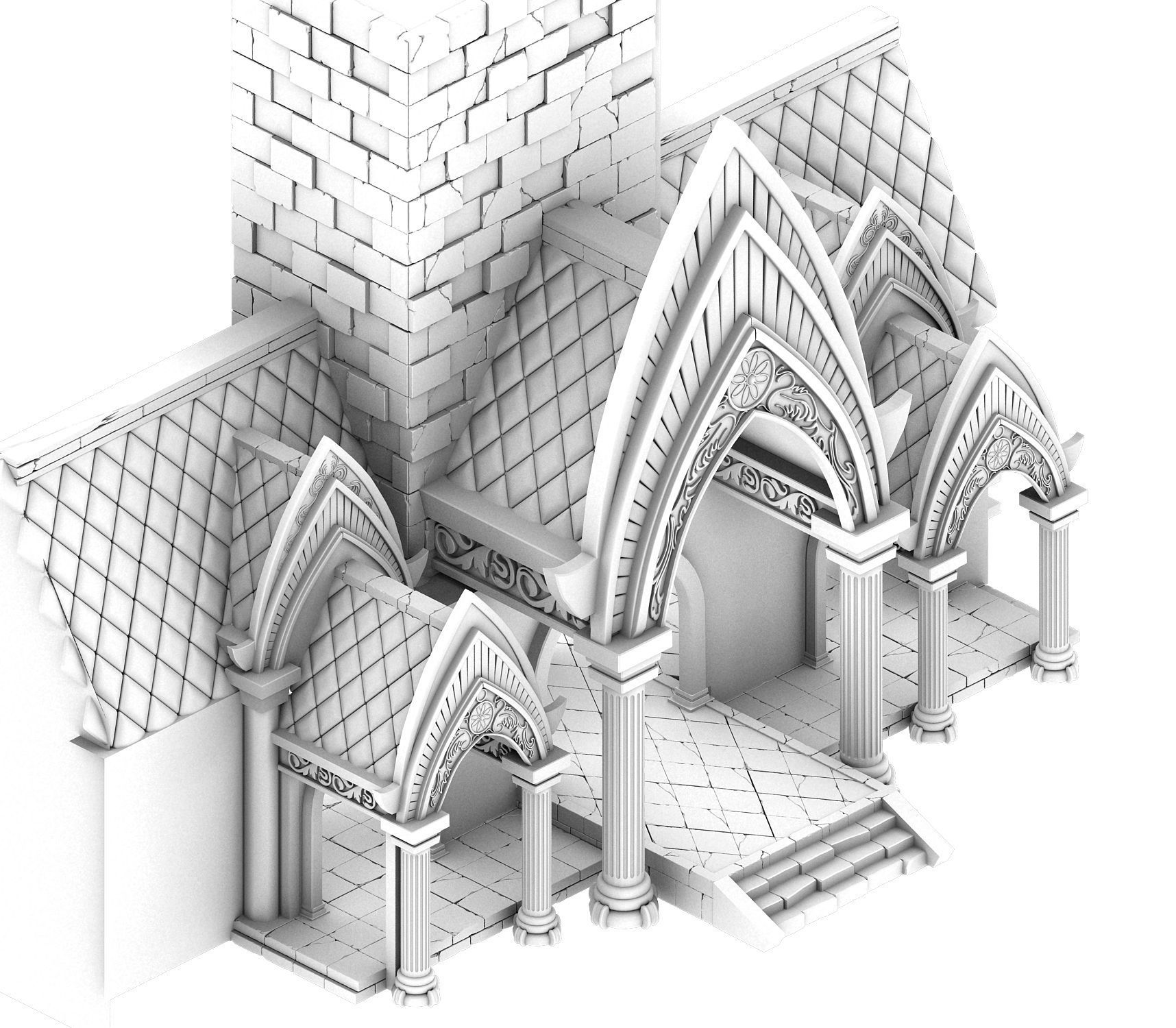 Fairy town - house 3D model_4