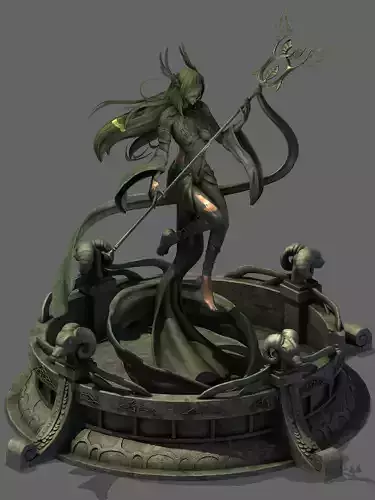 Fairy town - young goddess curse 3D model