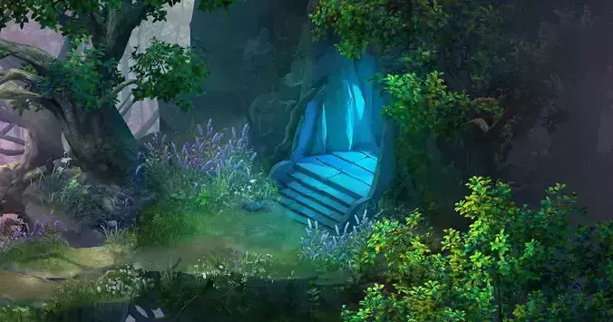 Fairy town - mountain and portal