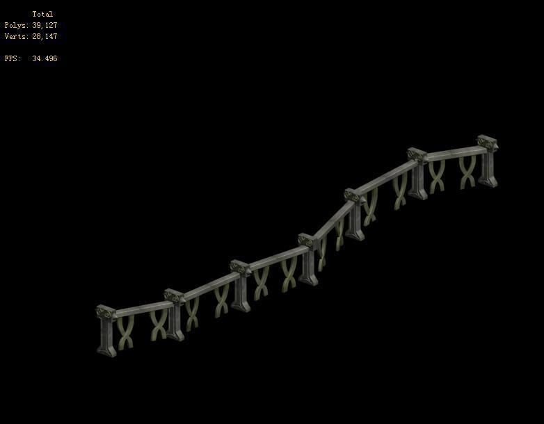Fairy town - fence 3D model_3
