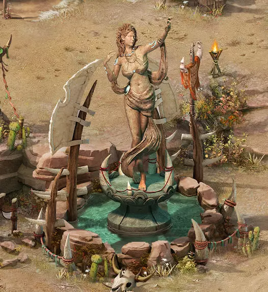 Forget tribe - harvest goddess stone carving 3D model_0