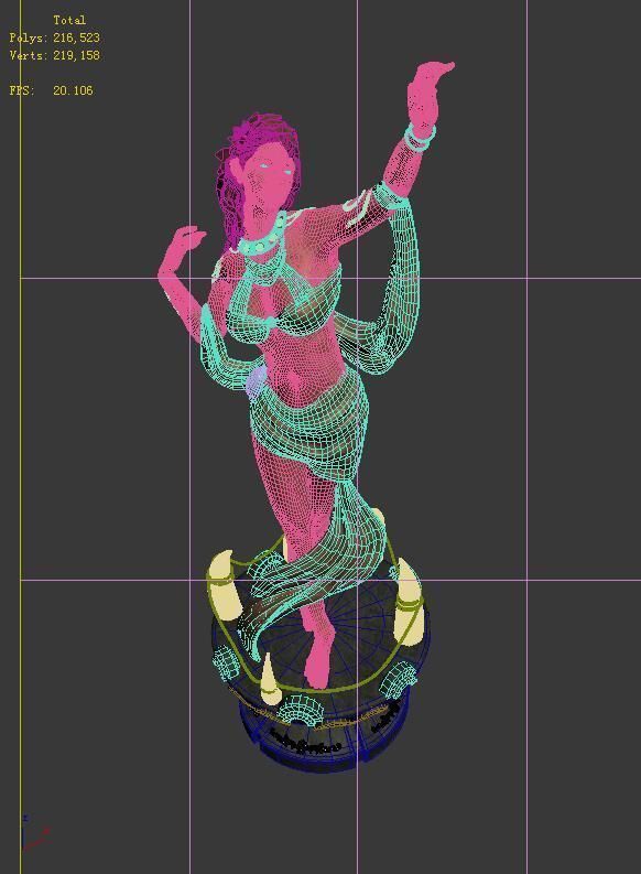 Forget tribe - harvest goddess stone carving 3D model_3