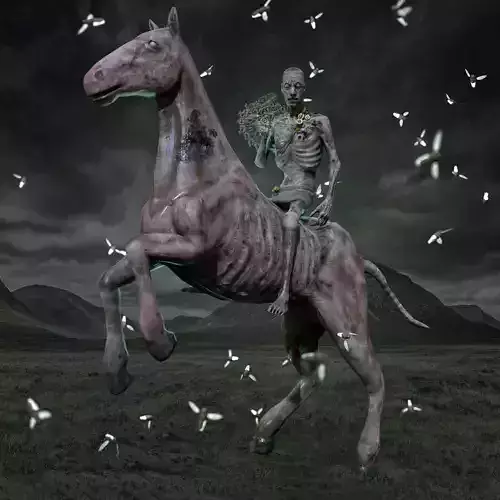 Zombie Horse and Rider Low-poly 3D model