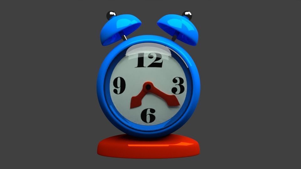 Cartoon Alarm Clock Free 3D model_1