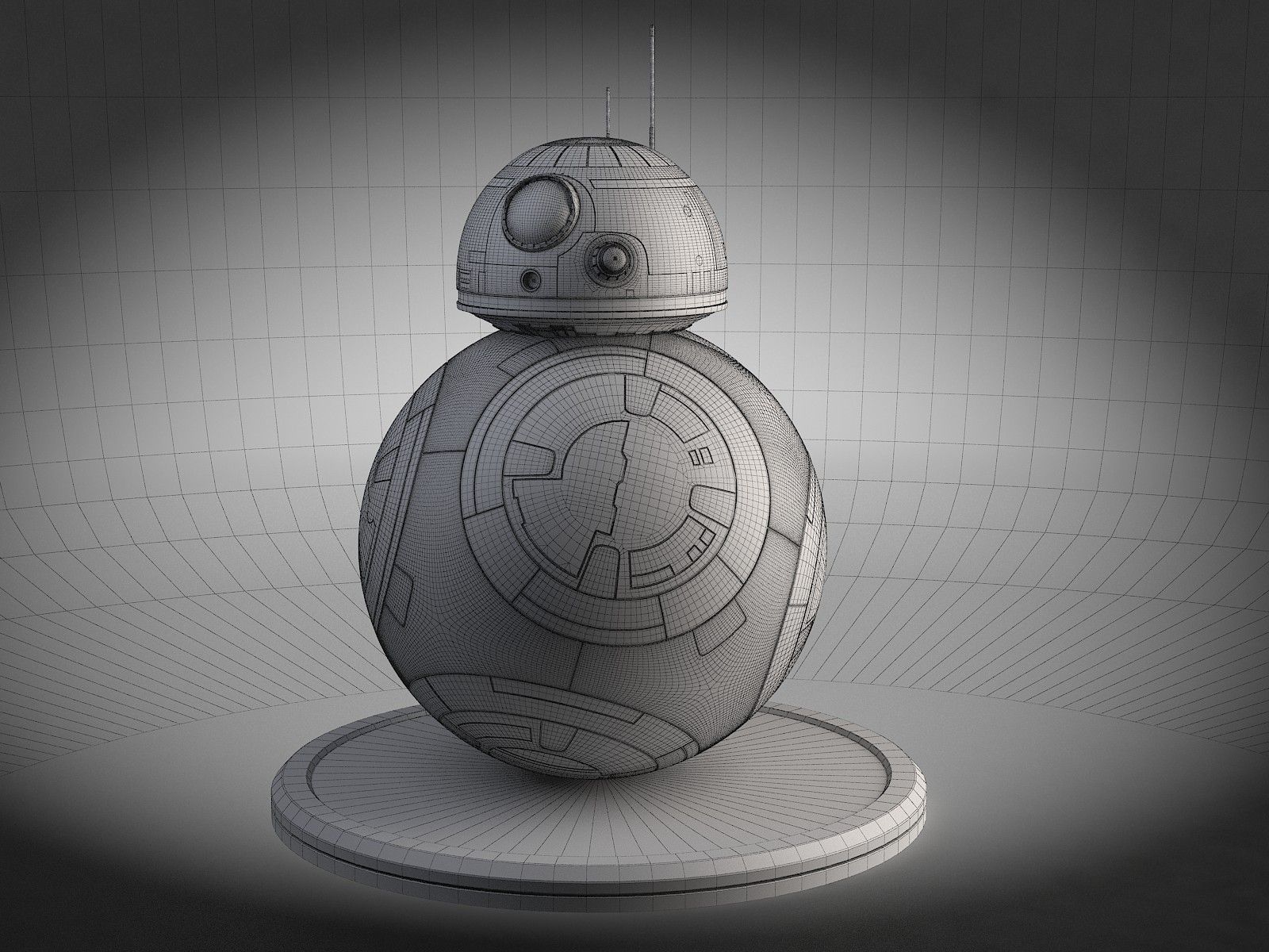 Star Wars Tech Droid bb8 3D model_12