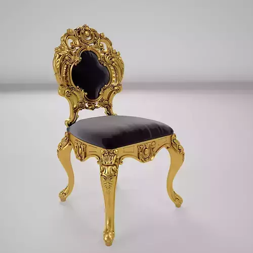 001golden ornamental chair render ready vray 