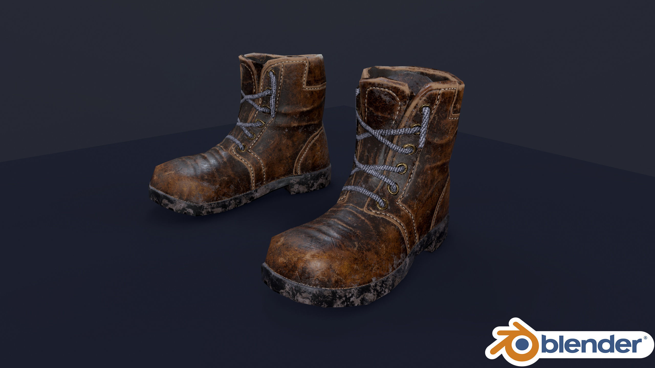 Dirty shoes Free low-poly 3D model_0