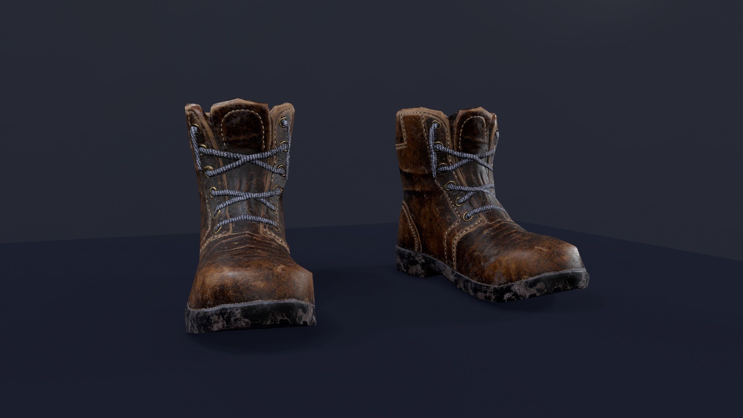 Dirty shoes Free low-poly 3D model_2