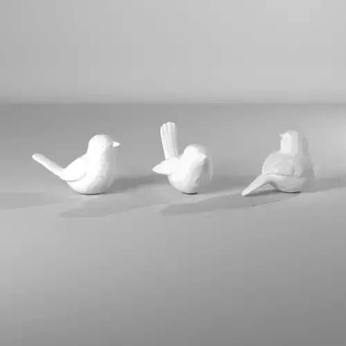  Poreclain Birds Figurine Set