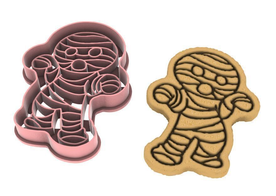 Mummy cookie cutter 3D print model_3