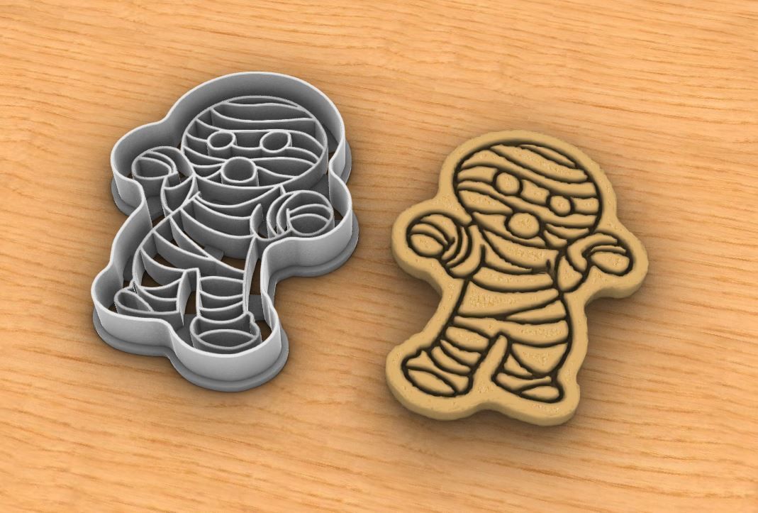 Mummy cookie cutter 3D print model_4