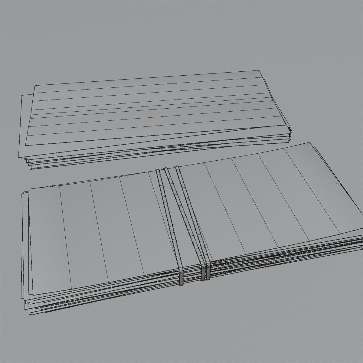 Russian Roubles Bills Stack 3D model_4