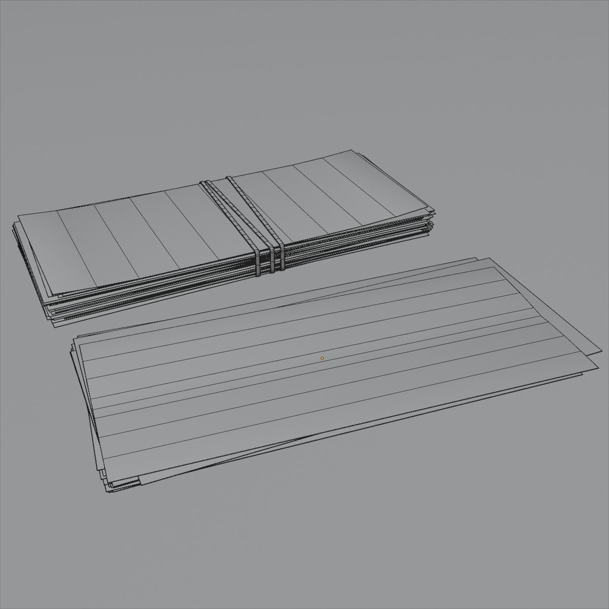 Russian Roubles Bills Stack 3D model_5