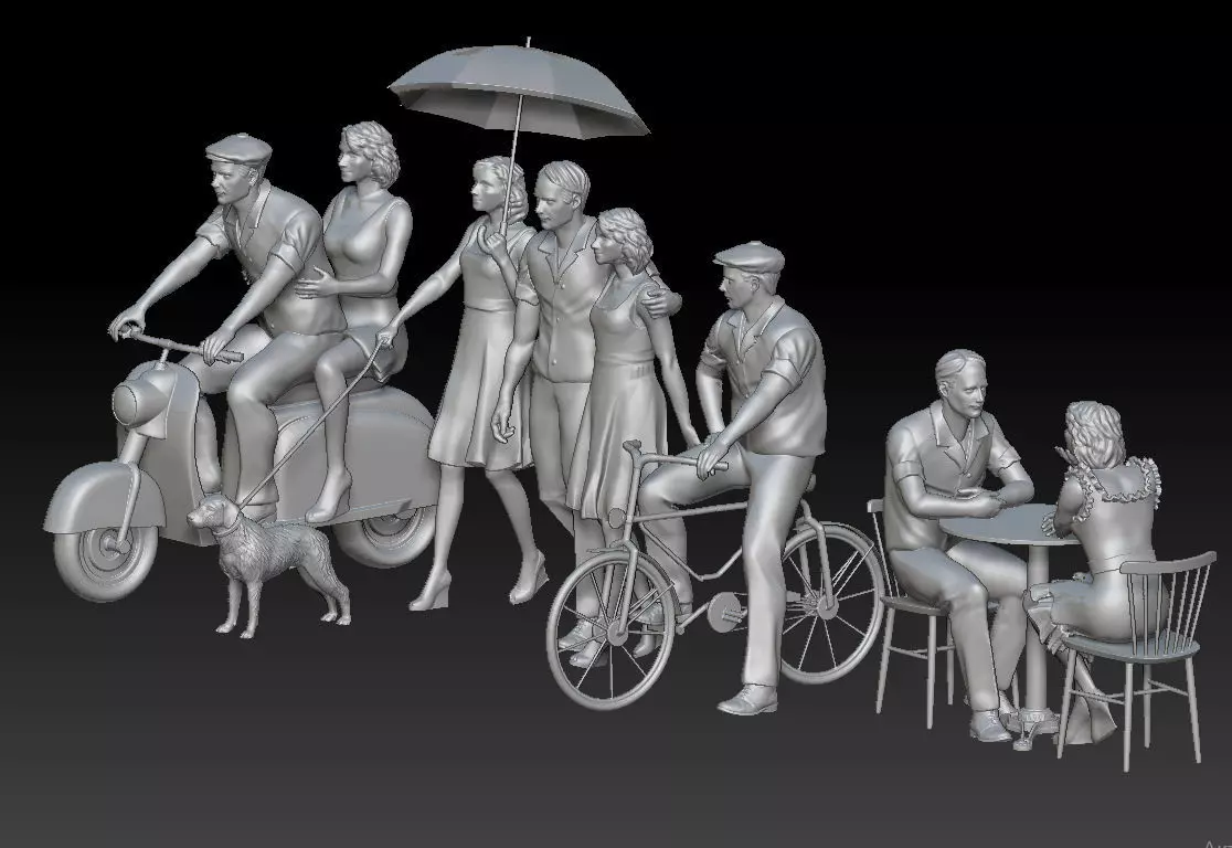 man and woman 3D print model_0
