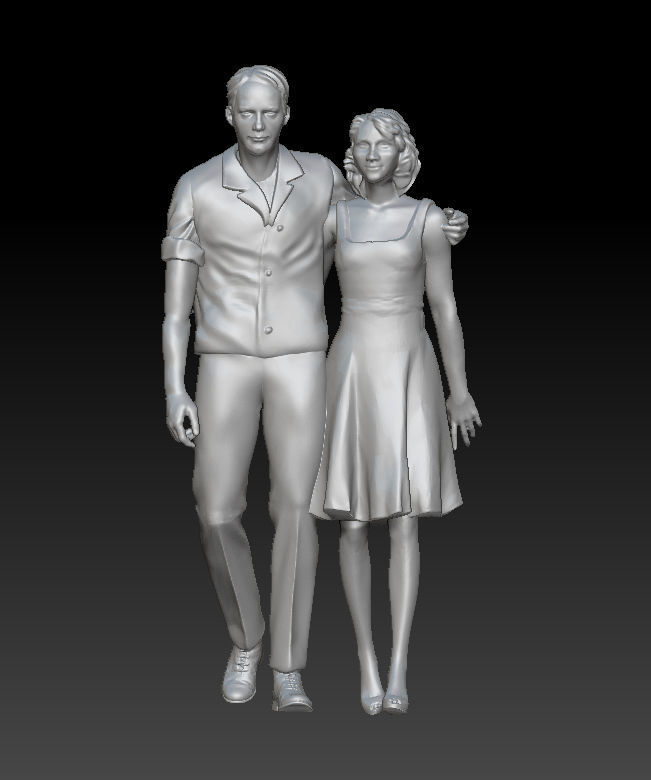 man and woman 3D print model_35