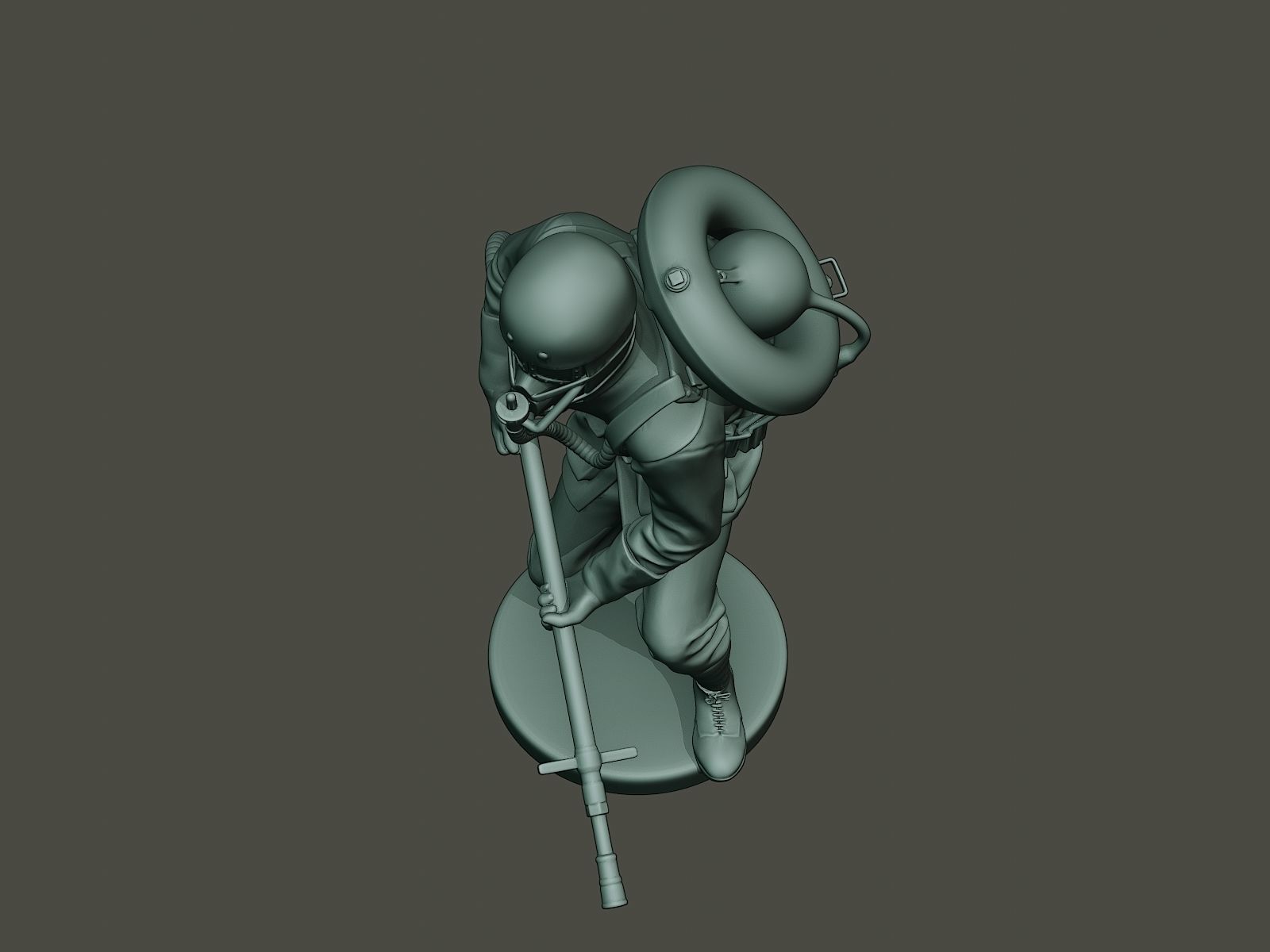 German soldier ww1 action2 G5 3D print model_13