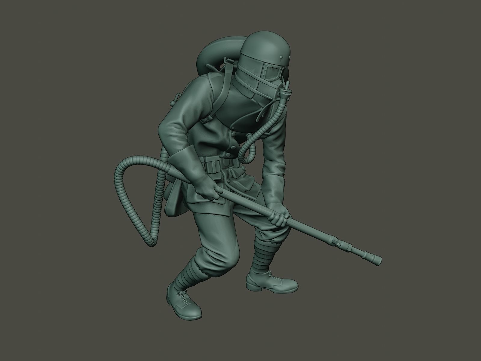 German soldier ww1 action2 G5 3D print model_29