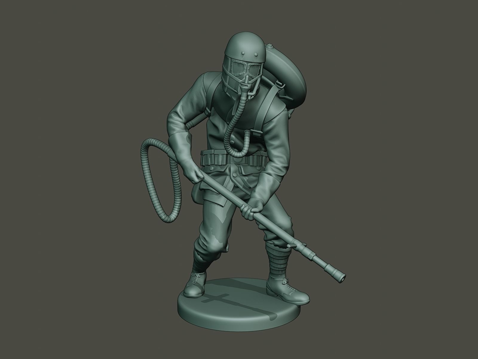 German soldier ww1 action2 G5 3D print model_9
