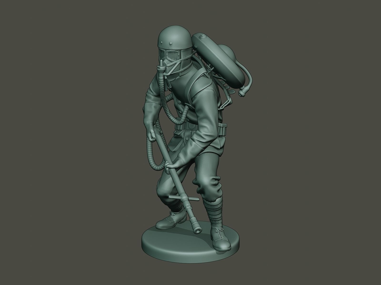 German soldier ww1 action2 G5 3D print model_10