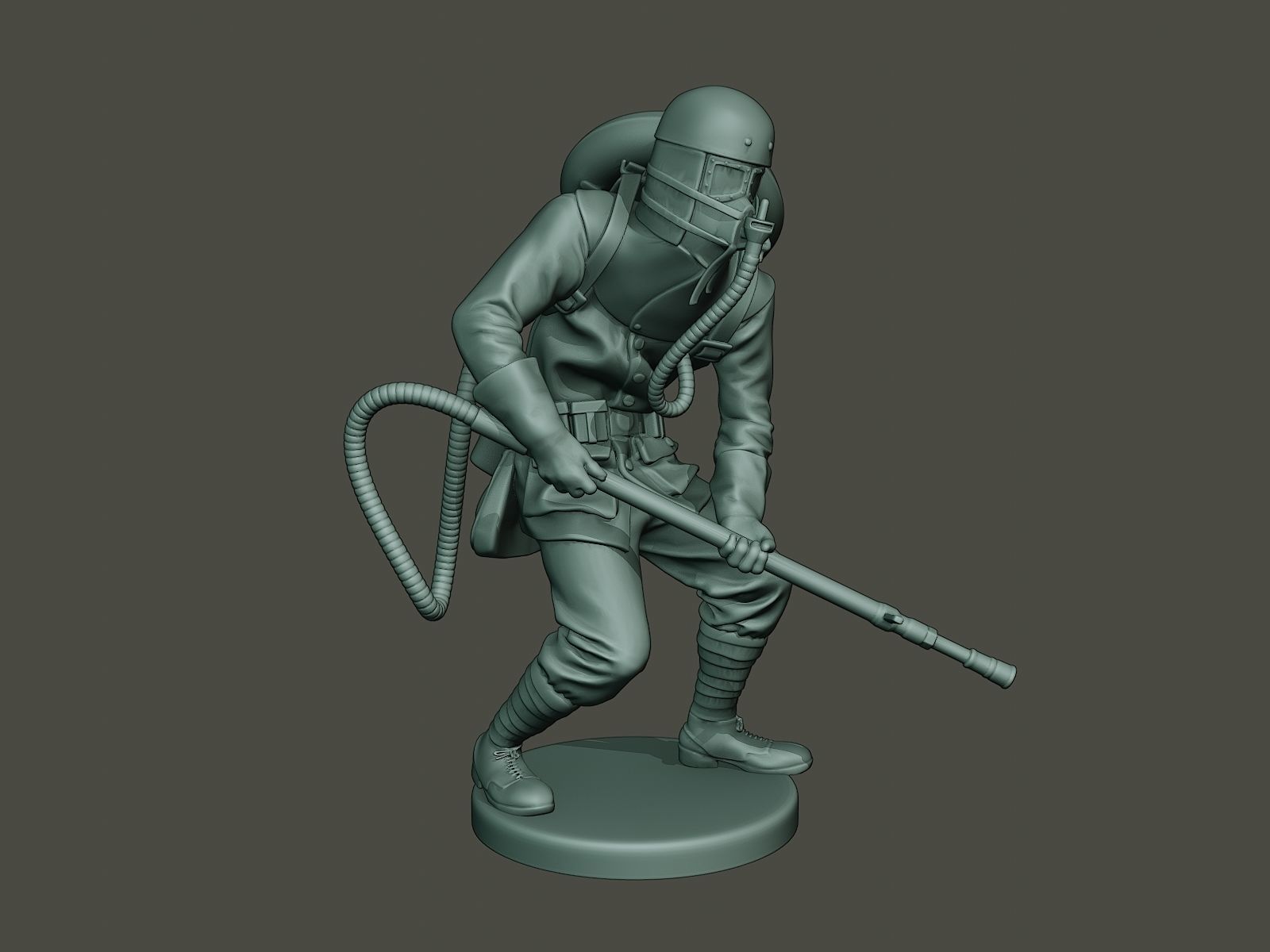 German soldier ww1 action2 G5 3D print model_8