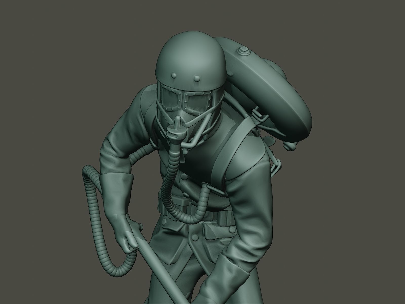 German soldier ww1 action2 G5 3D print model_18