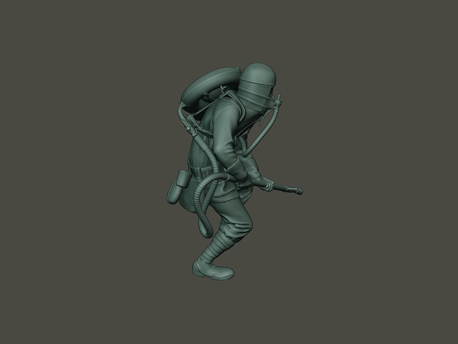 German soldier ww1 action2 G5 3D print model_31